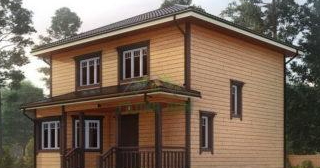 Двухэтажный дом из бруса в Канске от Строй-Кнс - строительство от 133679 руб.